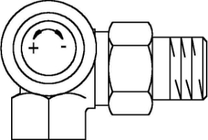 Bild von OVENTROP Thermostatventil „AV 9“ DN 15, PN 10, Winkeleck links, Art.Nr. : 1183472