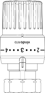 Bild von OVENTROP Thermostat „vindo RTD“ für RTD-Ventile der Fa. Danfoss, Art.Nr. : 1613066