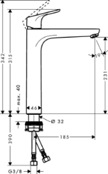 Bild von HANSGROHE Focus Einhebel-Waschtischmischer 230 ohne Ablaufgarnitur, 31532000