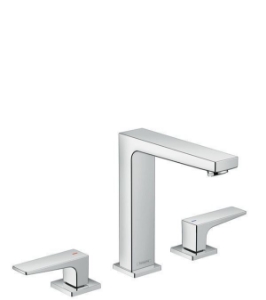 Bild von HANSGROHE Metropol 3-Loch Waschtischarmatur 160 mit Zungengriffen und Push-Open Ablaufgarnitur, 32515000