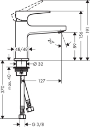 Picture of HANSGROHE Metropol Einhebel-Waschtischmischer 100 mit Push-Open Ablaufgarnitur für Handwaschbecken, 32500000
