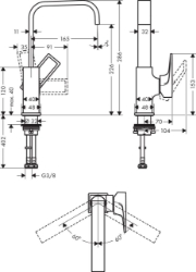 Bild von HANSGROHE Metropol Einhebel-Waschtischmischer 230 mit Bügelgriff und Push-Open Ablaufgarnitur, 74511000