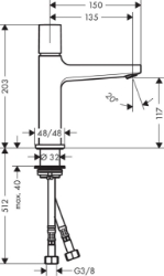 Bild von HANSGROHE Metropol Select-Waschtischmischer 110 mit Push-Open Ablaufgarnitur, 32571000