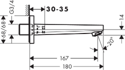 Bild von HANSGROHE Metropol 
Wanneneinlauf, 32542000