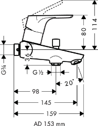 Bild von HANSGROHE Focus Einhebel-Wannenmischer Aufputz,  31943000