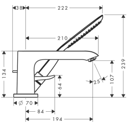 Bild von HANSGROHE Metris 3-Loch Einhebel-Wannenrandmischer,  31190000