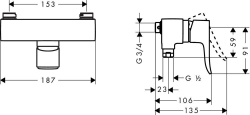 Bild von HANSGROHE Metris Einhebel-Brausemischer Aufputz,  31683000