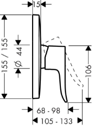 Bild von HANSGROHE Metris Einhebel-Brausemischer Unterputz,  31456000