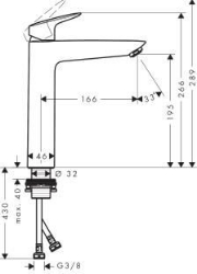 Bild von HANSGROHE Logis Einhebel-Waschtischmischer 190 ohne Ablaufgarnitur,  71091000