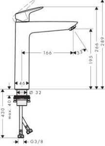 Bild von HANSGROHE Logis Einhebel-Waschtischmischer 190 ohne Ablaufgarnitur,  71091000