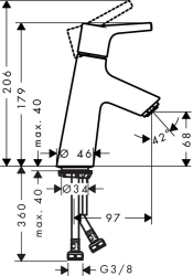 Bild von HANSGROHE Talis S Einhebel-Waschtischmischer 80 ohne Ablaufgarnitur,  72012000