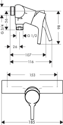 Bild von HANSGROHE Talis S Einhebel-Brausemischer Aufputz,  72601000