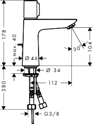 Bild von HANSGROHE Talis Select E Einhebel-Waschtischmischer 110 mit Zugstangen-Ablaufgarnitur,  71750000