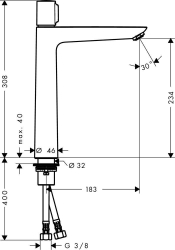 Bild von HANSGROHE Talis Select E Einhebel-Waschtischmischer 240 ohne Ablaufgarnitur,  71753000