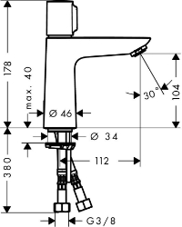 Bild von HANSGROHE Talis Select E Einhebel-Waschtischmischer 110 ohne Ablaufgarnitur,  71751000