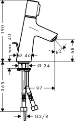 Bild von HANSGROHE Talis Select S Einhebel - Waschtischmischer 80 mit Zugstangen-Ablaufgarnitur,  72040000