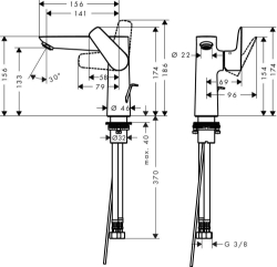 Bild von HANSGROHE Talis E Einhebel-Waschtischmischer 150 mit Zugstangen-Ablaufgarnitur,  71754000