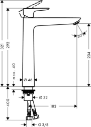 Bild von HANSGROHE Talis E Einhebel-Waschtischmischer 240 ohne Ablaufgarnitur,  71717000