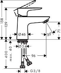 Bild von HANSGROHE Talis E Einhebel-Waschtischmischer 80 ohne Ablaufgarnitur,  71702000