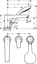 Bild von HANSGROHE Talis E 3-Loch Wannenrandarmatur,  71730000