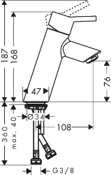 Bild von HANSGROHE Talis Einhebel-Waschtischmischer 80 ohne Ablaufgarnitur,  32041000