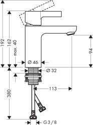 Bild von HANSGROHE Metris S Einhebel-Waschtischmischer ohne Ablaufgarnitur,  31068000