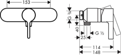 Bild von HANSGROHE Metris S Einhebel-Brausenmischer Aufputz,  31664000