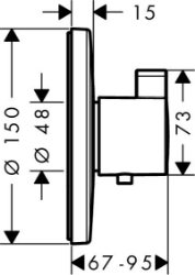 Bild von HANSGROHE Thermostat Highflow 59 l/ min Unterputz,  15756000