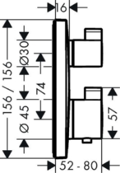 Bild von HANSGROHE Thermostat Unterputz für 2 Verbraucher,  15714000