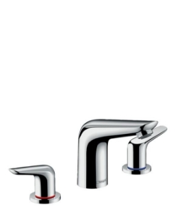 Bild von HANSGROHE Novus 3-Loch Waschtischarmatur 100 mit Zugstangen-Ablaufgarnitur,  71140000