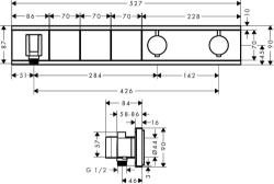 Bild von HANSGROHE RainSelectFertigset Unterputz für 3 Verbraucher,  15356000