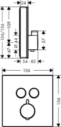 Bild von HANSGROHE ShowerSelect Glas Thermostat Unterputz für 2 Verbraucher,  15738600