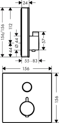 Bild von HANSGROHE ShowerSelect Glas Thermostat Unterputz für 1 Verbraucher,  15737600