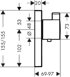 Bild von HANSGROHE ShowerSelect Thermostat Highflow Unterputz für 1 Verbraucher und einen zusätzlichen Abgang,  15761000