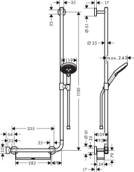 Bild von HANSGROHE Raindance Select S 120 / Unica Comfort Brauseset/Haltestange 1,10 m R,  26326000