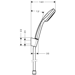 Bild von HANSGROHE Croma 100 Mono Handbrause/Porter's Brausehalter Set 1,25 m,  27574000