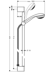 Bild von HANSGROHE Crometta 85 Mono Handbrause/Unica'Crometta Brausestange 0,90 m Set,  27729000