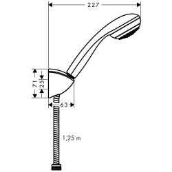 Bild von HANSGROHE Crometta 85 Mono Handbrause/Porter'C Brausehalter Set 1,25 m,  27576000