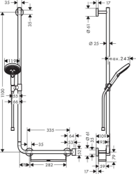 Bild von HANSGROHE Raindance Select S 120 / Unica Comfort Brauseset/Haltestange 1,10 m L,  26324000