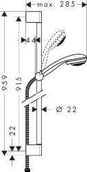 Bild von HANSGROHE Crometta 85 Multi Handbrause/Unica'Crometta Brausestange 0,90 m Set,  27766000