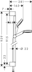 Bild von HANSGROHE Crometta 1jet Brauseset 0,90 m,  26537400