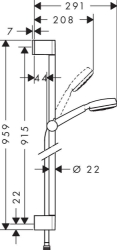 Bild von HANSGROHE Crometta 100 1jet Shower Set 0,90 m,  26658400