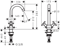 Bild von HANSGROHE Logis Classic 2-Griff Küchenarmatur,  71285000