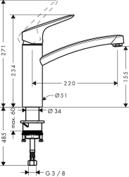 Bild von HANSGROHE Logis Einhebel-Küchenmischer 160,  71832000