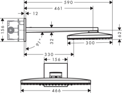 Bild von HANSGROHE Rainmaker Select 460 3jet Kopfbrause mit Brausearm 460 mm,  24007400