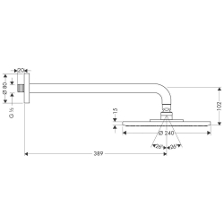 Bild von HANSGROHE Raindance S 240 Air 1jet Kopfbrause mit Brausearm 390 mm,  27474000