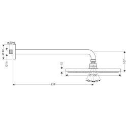 Bild von HANSGROHE Raindance S 300 Air 1jet Kopfbrause mit Brausearm 460 mm,  27492000