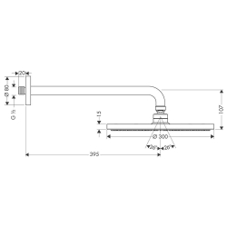 Bild von HANSGROHE Raindance S 300 Air 1jet Kopfbrause mit Brausearm 390 mm,  27493000