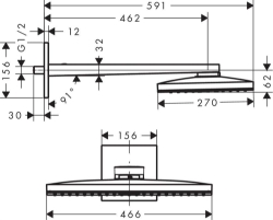 Bild von HANSGROHE Rainmaker Select 460 1jet Kopfbrause mit Brausearm 460 mm,  24003400