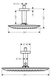 Bild von HANSGROHE PuraVida 400 Air 1jet Kopfbrause mit Deckenanschluss 100 mm,  27390000